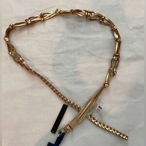 Chaps Gold Braided knotted skinny Belt